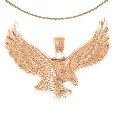 Colgante de águila de oro de 10K, 14K o 18K