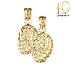 14K oder 18K Gold 23mm Muschelohrringe