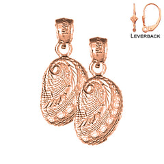 14K oder 18K Gold 23mm Muschelohrringe