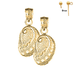 14K oder 18K Gold 23mm Muschelohrringe