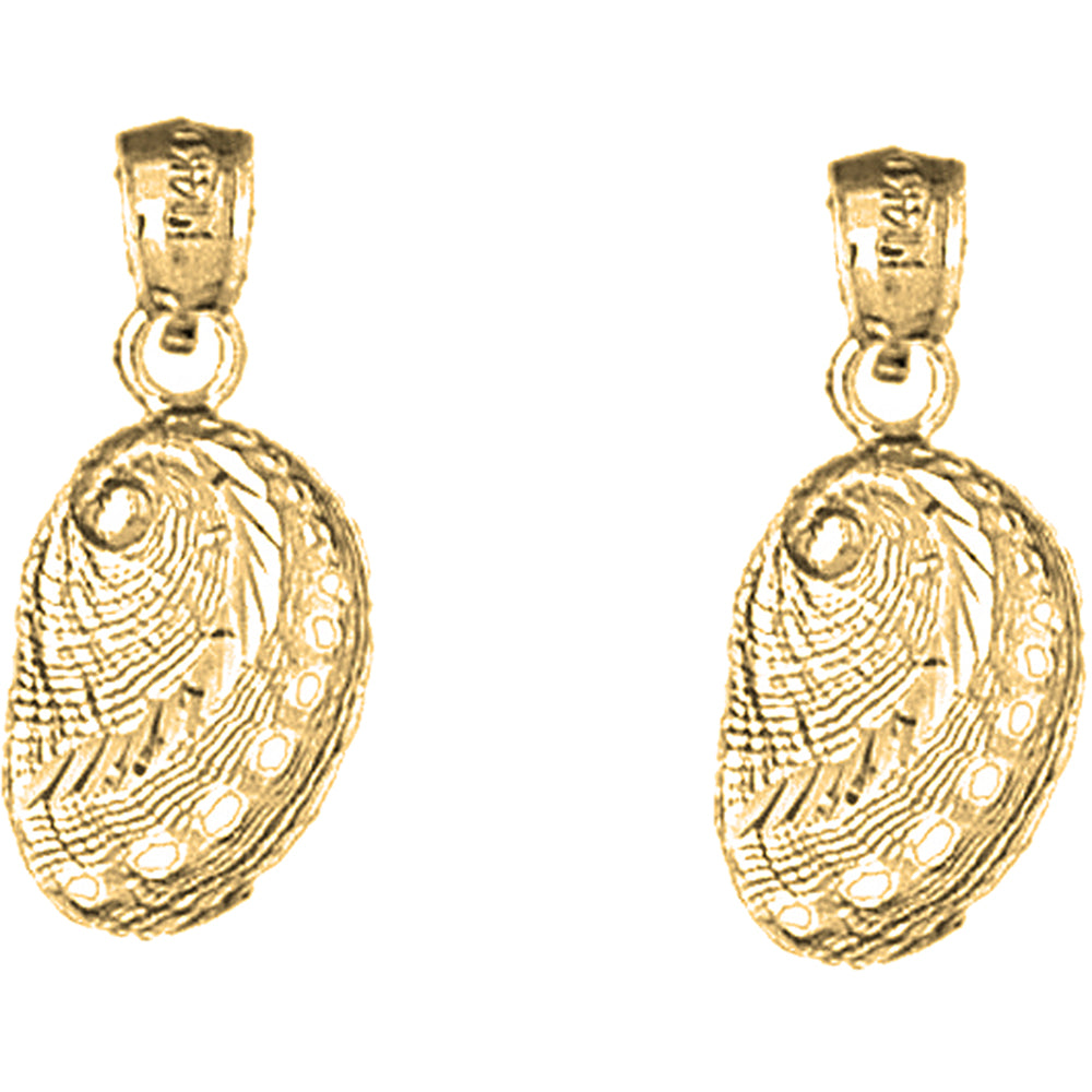 14K or 18K Gold 23mm Shell Earrings