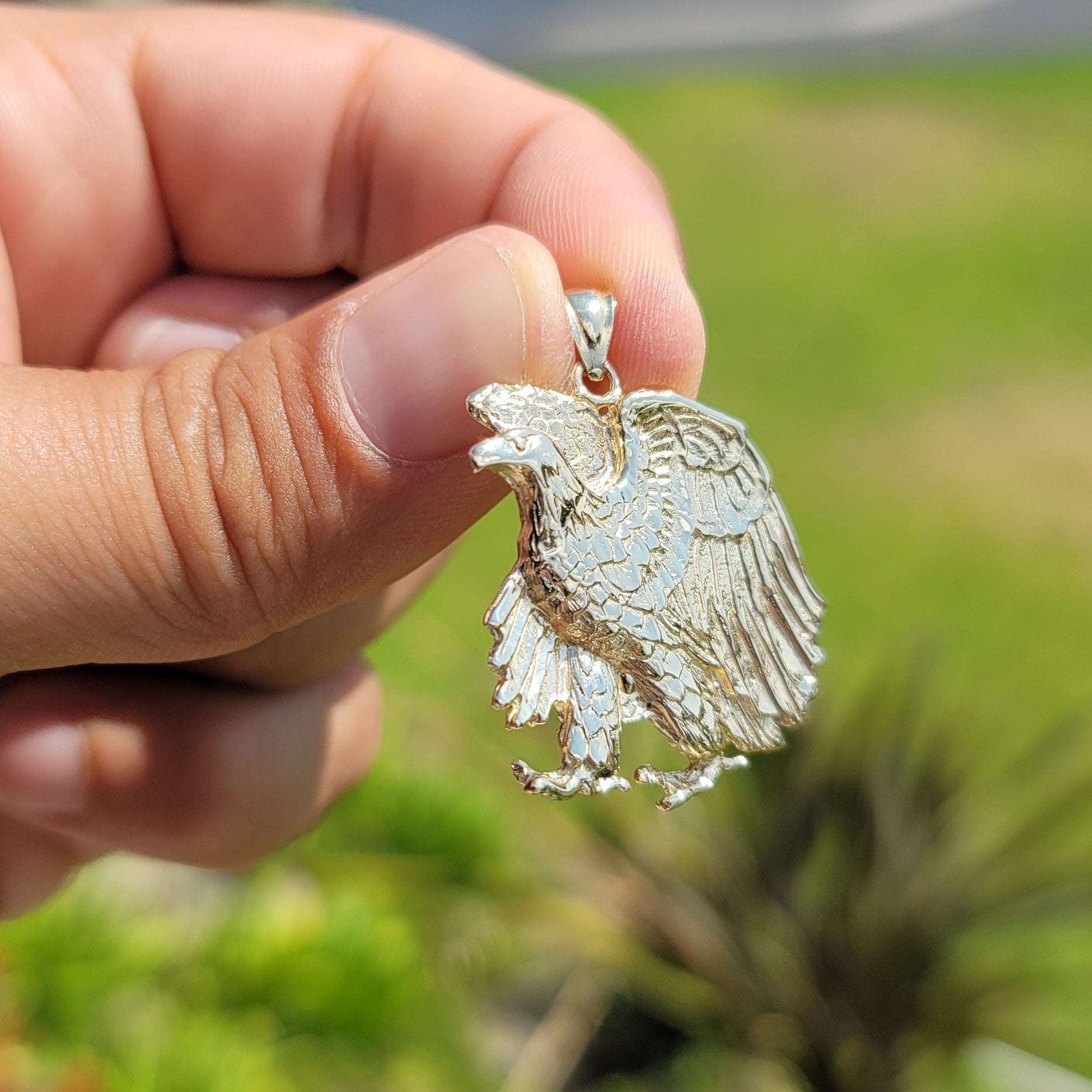 10K, 14K or 18K Gold Eagle Pendant