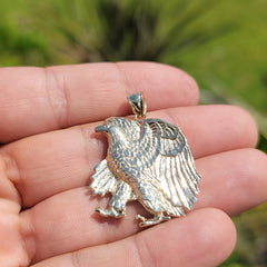 Colgante de águila de oro de 10K, 14K o 18K