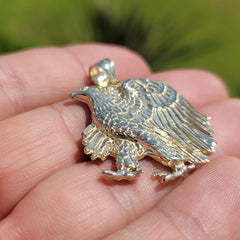 Colgante de águila de oro de 10K, 14K o 18K