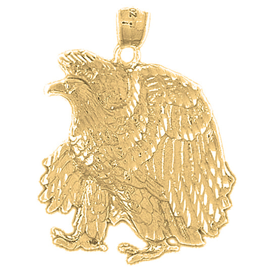 10K, 14K or 18K Gold Eagle Pendant