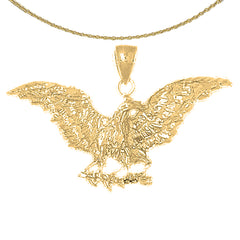 Colgante de águila de oro de 10K, 14K o 18K