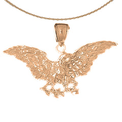 Colgante de águila de oro de 10K, 14K o 18K