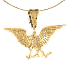 Colgante de águila de oro de 10K, 14K o 18K