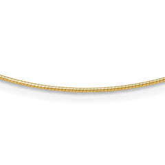 14K Yellow Gold 1MM Round Detachable clasp Omega Chain