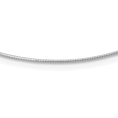 14K White Gold 1MM Round Detachable clasp Omega Chain