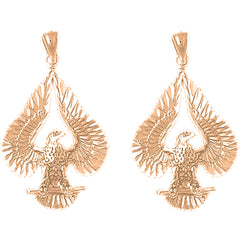 14K or 18K Gold 34mm Eagle Earrings