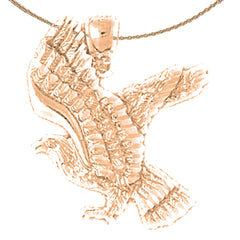 10K, 14K or 18K Gold Eagle Pendant
