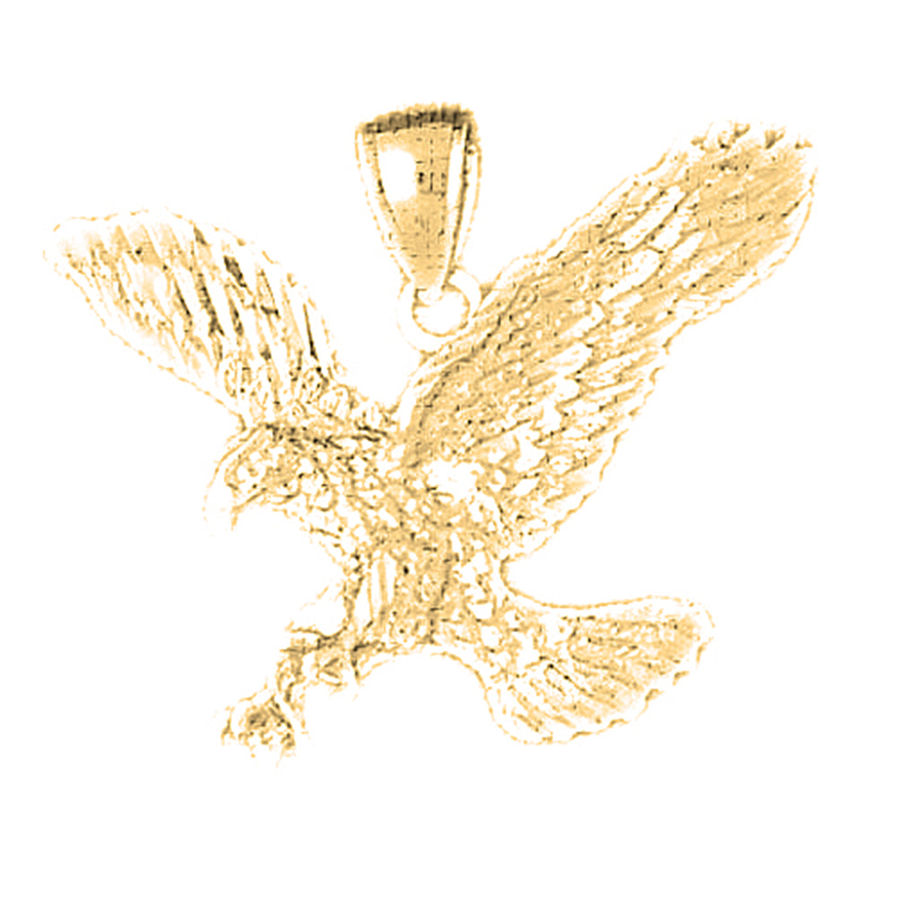 10K, 14K or 18K Gold Eagle Pendant