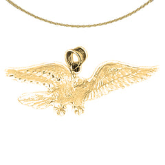 Colgante de águila de oro de 10K, 14K o 18K