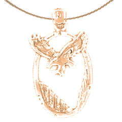 Colgante de águila de oro de 10K, 14K o 18K