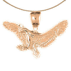 Colgante de águila de oro de 10K, 14K o 18K