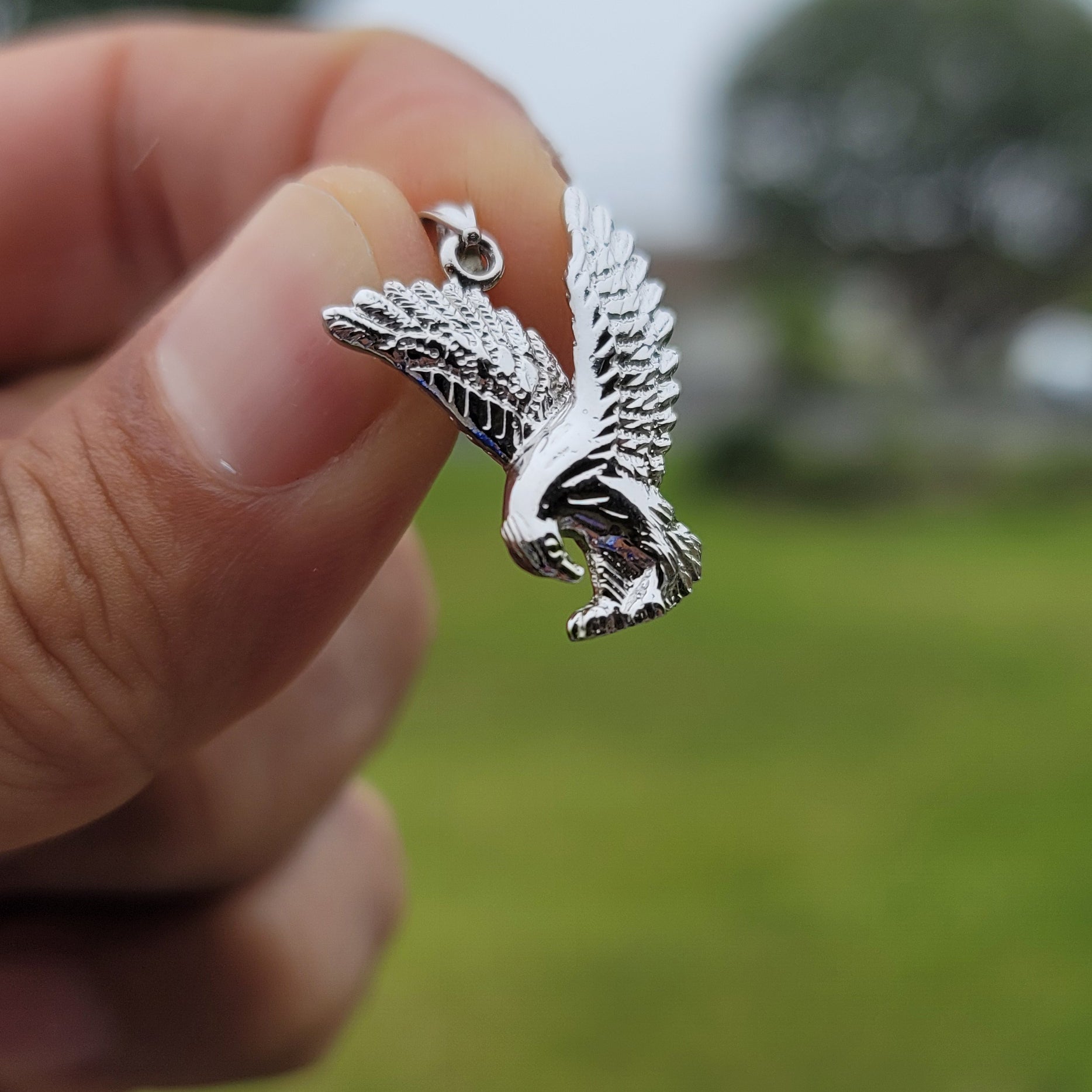 10K, 14K or 18K Gold Eagle Pendant