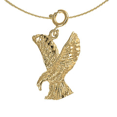 Colgante de águila de oro de 10K, 14K o 18K