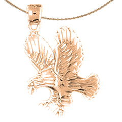 Colgante de águila de oro de 10K, 14K o 18K