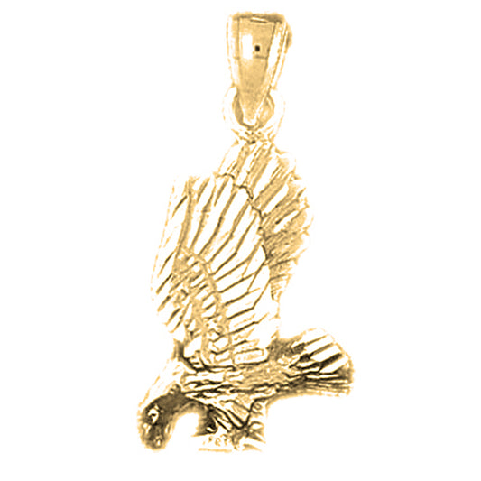 10K, 14K or 18K Gold Eagle Pendant