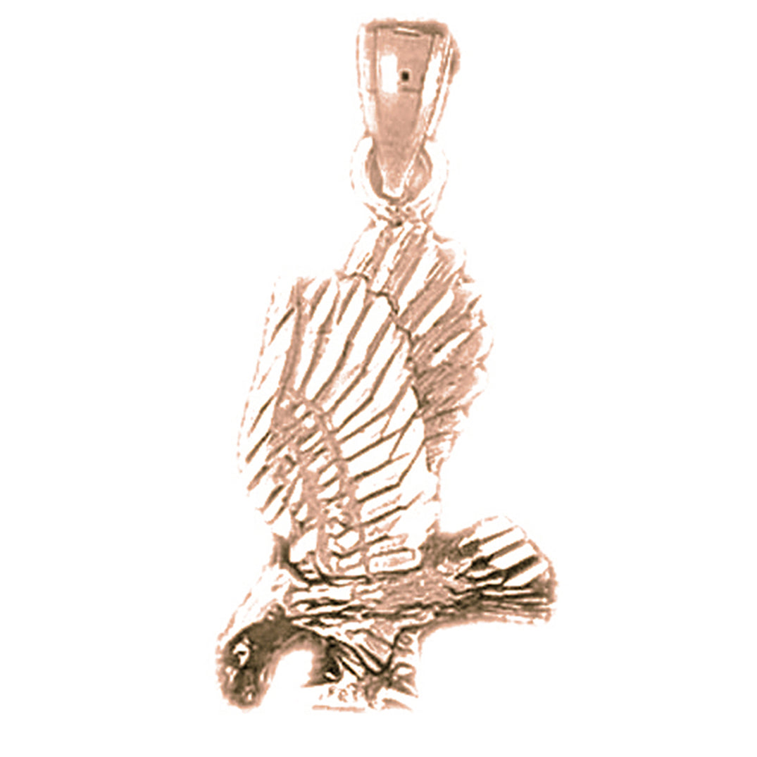 10K, 14K or 18K Gold Eagle Pendant