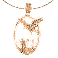 Colgante de águila de oro de 10K, 14K o 18K