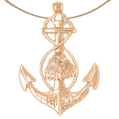 10K, 14K or 18K Gold Eagle Pendant