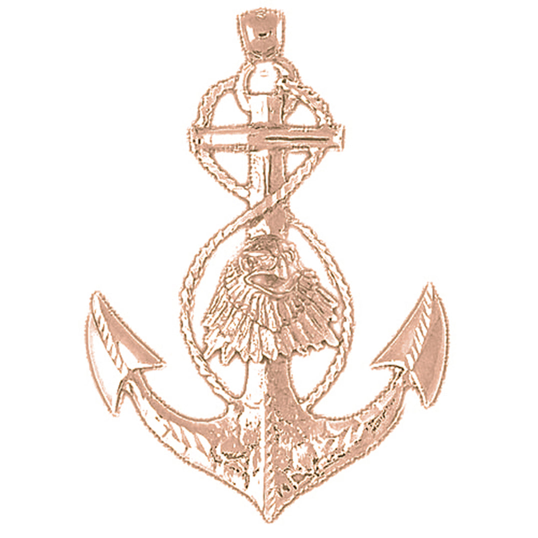 10K, 14K or 18K Gold Eagle Pendant