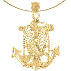 10K, 14K or 18K Gold Eagle Pendant