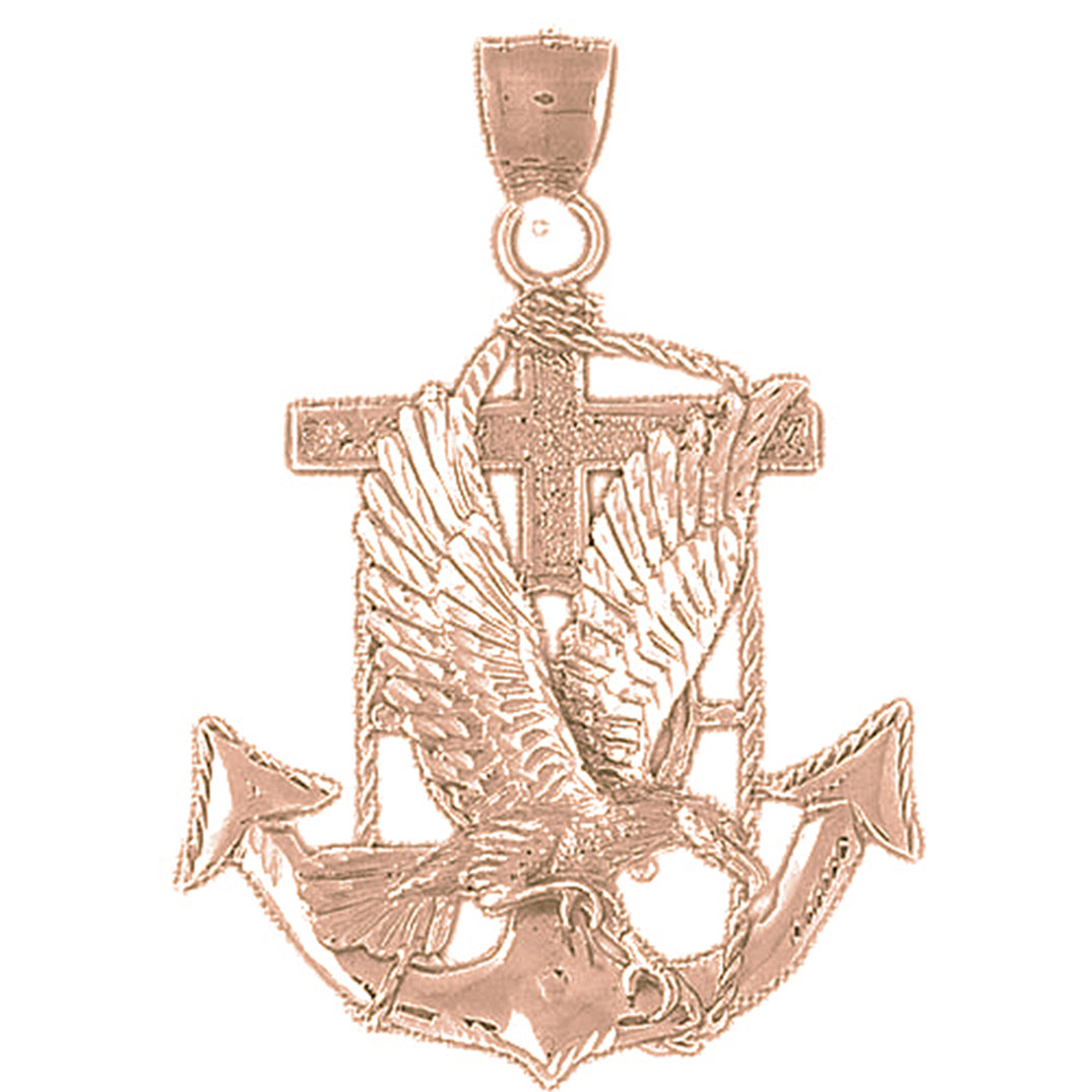 10K, 14K or 18K Gold Eagle Pendant