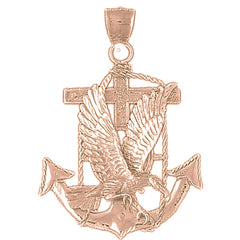 10K, 14K or 18K Gold Eagle Pendant