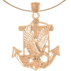 10K, 14K or 18K Gold Eagle Pendant