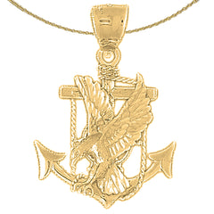 10K, 14K or 18K Gold Eagle Pendant