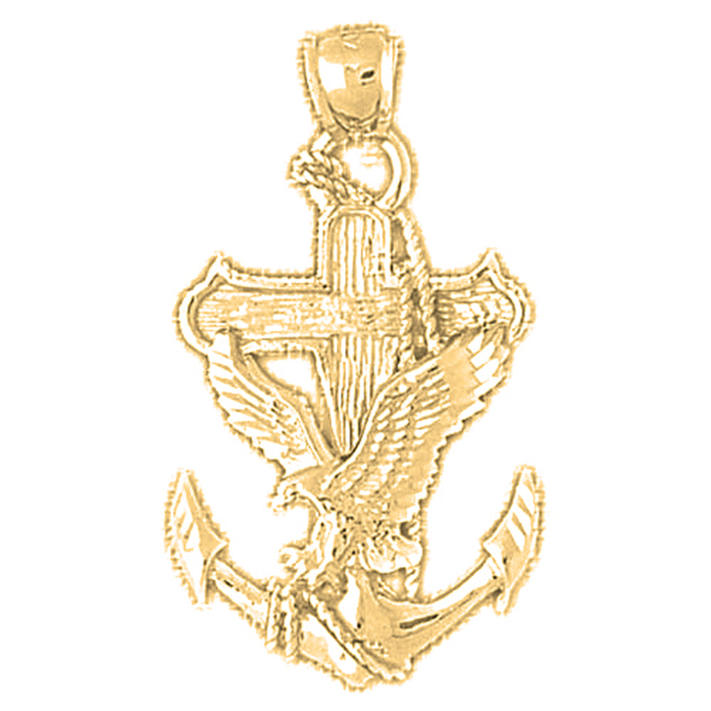 10K, 14K or 18K Gold Eagle Pendant