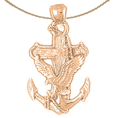 10K, 14K or 18K Gold Eagle Pendant