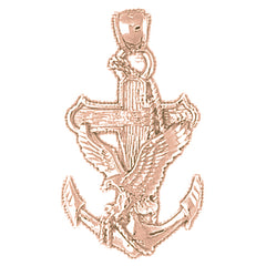 10K, 14K or 18K Gold Eagle Pendant