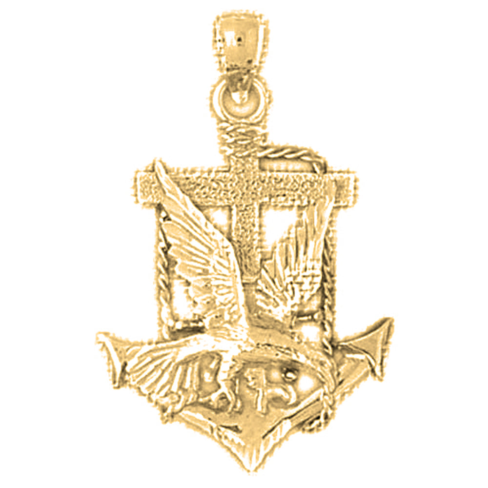 10K, 14K or 18K Gold Eagle Pendant