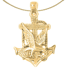 10K, 14K or 18K Gold Eagle Pendant