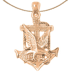 10K, 14K or 18K Gold Eagle Pendant