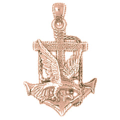 10K, 14K or 18K Gold Eagle Pendant