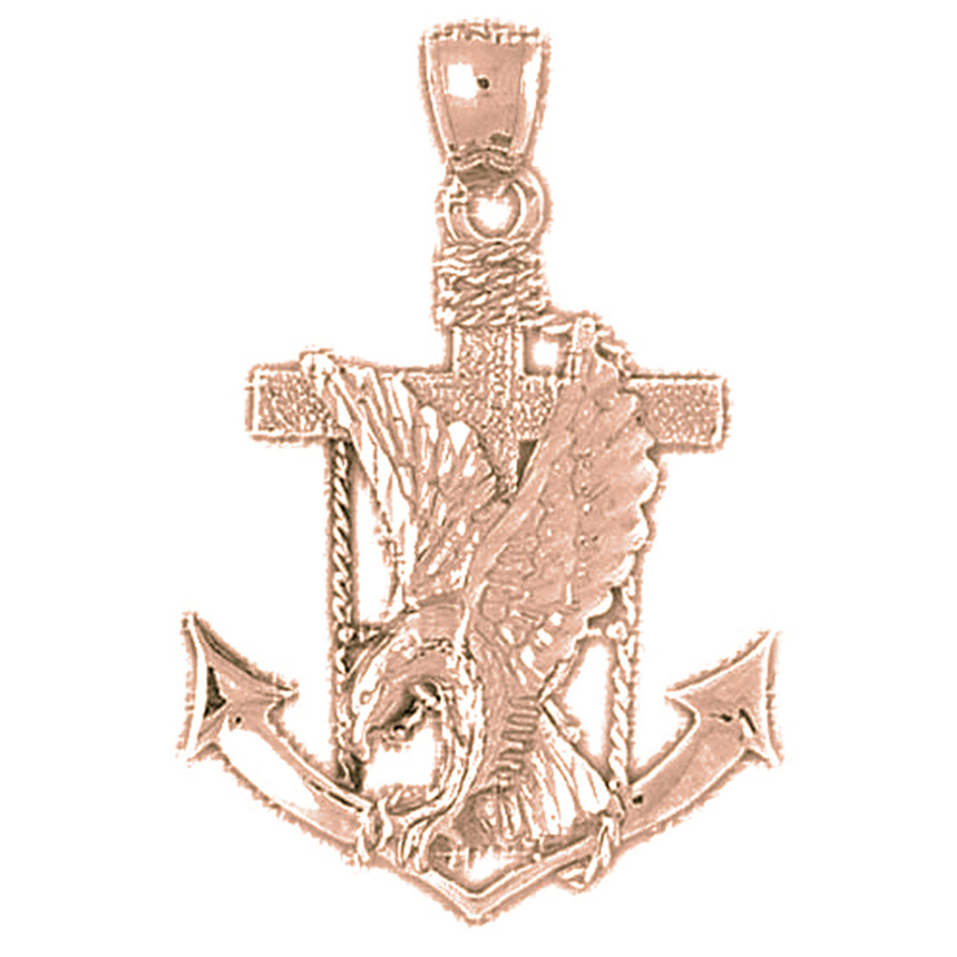 10K, 14K or 18K Gold Eagle Pendant