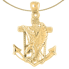 10K, 14K or 18K Gold Eagle Pendant