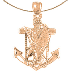 10K, 14K or 18K Gold Eagle Pendant