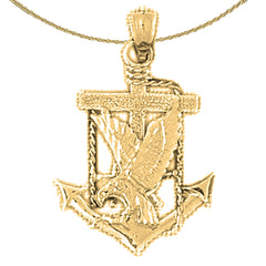 10K, 14K or 18K Gold Eagle Pendant