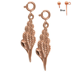 14K or 18K Gold Conch Shell Earrings