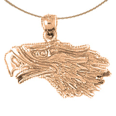 10K, 14K or 18K Gold Eagle Pendant