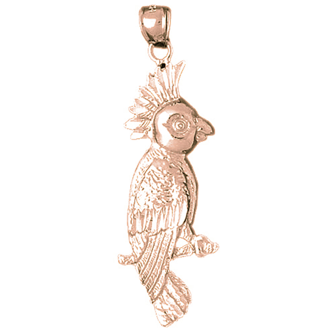 10K, 14K or 18K Gold Cockatiel Bird Pendant