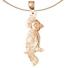 10K, 14K or 18K Gold Cockatiel Bird Pendant