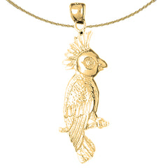 10K, 14K or 18K Gold Cockatiel Bird Pendant