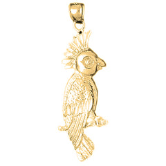 10K, 14K or 18K Gold Cockatiel Bird Pendant